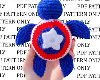 Captain America Turtle Crochet PATTERN
