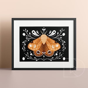 Angetrieben durch Desire Moth Art Illustrierter Druck | Magische Motte Witchy Whimsigoth Dekoration | Boho Motte Hexe Ästhetisches Geschenk für Sie | MOTTE