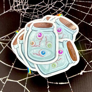 Adesivo impermeabile spettrale di Halloween / Adesivo carino per diario con bulbi oculari spettrali / Adesivo carino e gotico inquietante per agende e altro / SPOOKY