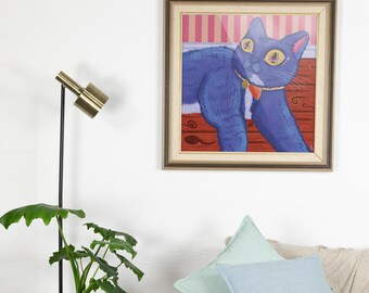 Colorful Space Art Trippy Poster | Vibrant Cat Wall Art Print | Cosmic Art Space Cat Lover Gift | Trippy Gift Surreal Art Print | SPCECT