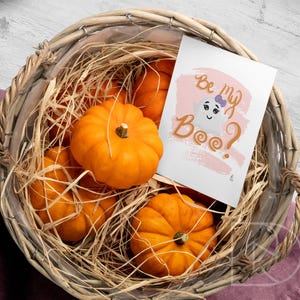 Cute Ghost Kawaii Art Print | Cute Halloween Ghost Postcard Decorations | Halloween Artwork Cute Ghost Decor | Kawaii Wall Art | SPOOKY