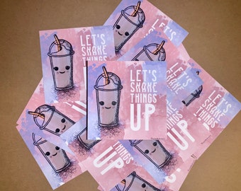 Chocolate Milkshake Sticker | Cute Food Sticker | Kawaii Sticker Cute Phrase Gift | Ice Cream Dessert Small Gift Stocking Stuffer Sticker