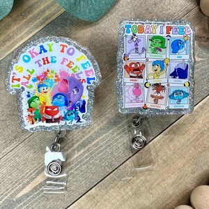 Inside Out badge inspired reel: Emotions Interchangeable badge holder