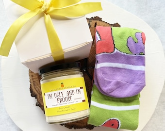 Sponge Gift Set - Soy Wax Candle and Sock Gift Set - Ugly & Proud Candles - Sponge Candles