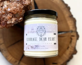 Book Inspired Soy Candle: Narnia Inspired Candle, Book Lover Gift with Gemstones