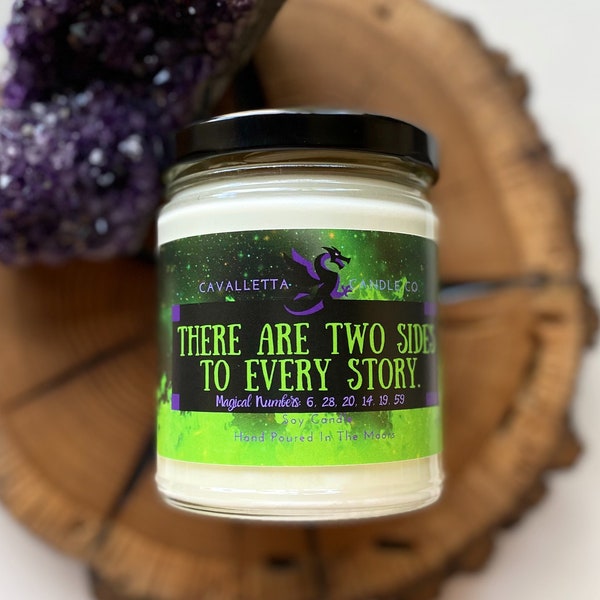 Villain Inspired Candle - Villain - There Are Two Sides To Every Story - Gemstone Candle