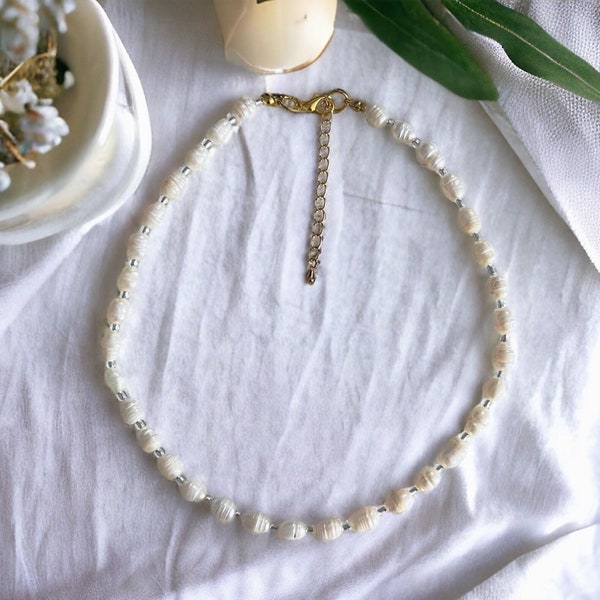 HARPER Freshwater Pearl Necklace / Choker | Handmade Gift for Women | Choker Mit Echten Süßwasserperlen