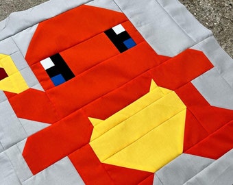 PDF Quilt Block Pattern: Fire Lizard- Includes Instructions for 24"