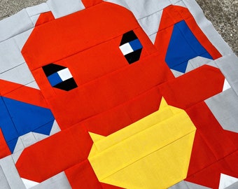 PDF Quilt Block Pattern: Blazing Lizard- Includes Instructions for 24"