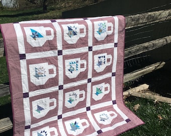 Sweetly Spring Mugs Quilt Block Collection 12" Finished Blocks