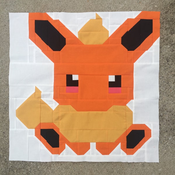 PDF Quilt Block Pattern: Fire Fox- Includes Instructions for 24" and NEW 12" Finished Block