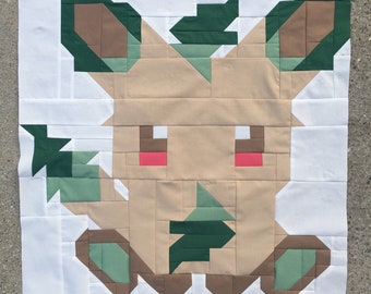 PDF Quilt Block Pattern: Leafy Fox- Includes Instructions for 24" and NEW 12" Finished Block