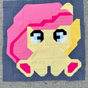 Butterfly Pony PDF Quilt Block Pattern: Includes Instructions for 24" Finished