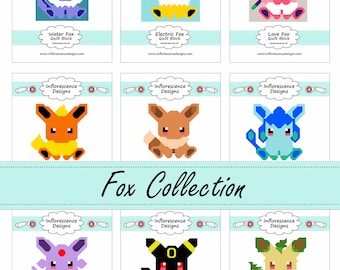 Fox Quilt Block Collection PDF: Includes instructions for a 24" and NEW 12" finished block