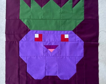 PDF Quilt Block Pattern Seed Monster Includes Instructions for 24" Finished