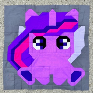 Sparkle Pony PDF Quilt Block Pattern: Includes Instructions for 24" Finished