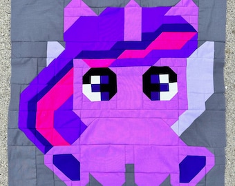 Sparkle Pony PDF Quilt Block Pattern: Includes Instructions for 24" Finished