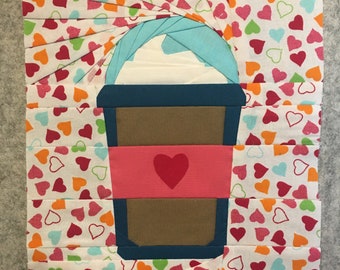 Coffee with Cream Foundation Paper Piecing FPP Quilt Block Pattern (PDF Download)