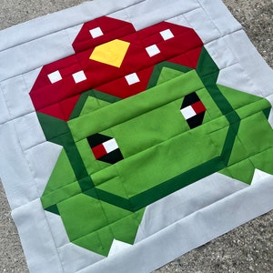 PDF Quilt Block Pattern: Blooming Lizard- Includes Instructions for 24"