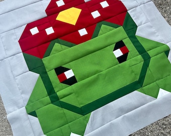 PDF Quilt Block Pattern: Blooming Lizard- Includes Instructions for 24"
