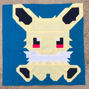 PDF Quilt Block Pattern: Electric Fox- Includes Instructions for 24" and NEW 12" Finished Block