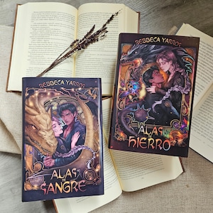 Dust Jacket Fourth Wing & Iron Flame in Art Nouveau style