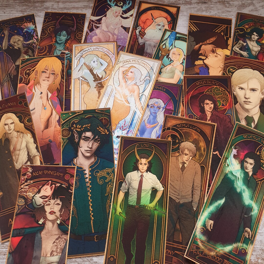 Fanart Bookmarks in Art Nouveau Style by Alexael Artworks - Etsy