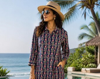 Breezy cotton co-ord set with a relaxed tropical vibe, summer co-ord, vacation wear