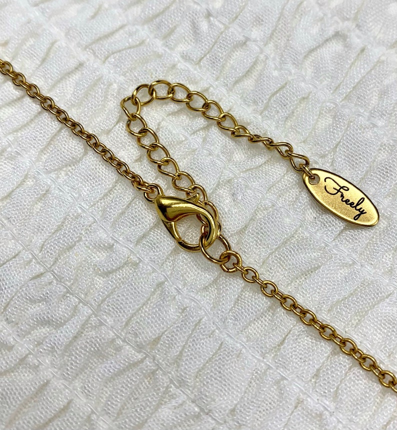 Women/'s Simple Gold Necklace Minimalist Gold Beaded Bar Necklace Stainless Steel Minimalist Beaded Choker Gold Non Tarnish Necklace