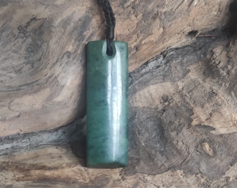 Nieuw-Zeelandse Pounamu Jade Toki ketting handgesneden