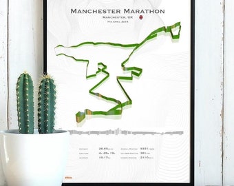 Personalised Classic Manchester Marathon Print