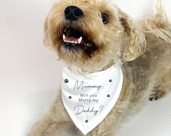 Mummy will you marry my daddy printed Dog Neckerchief, Printed Dog Neckerchief, Proposal Idea, Dog Mum Dad Proposal Idea, Dog Proposal