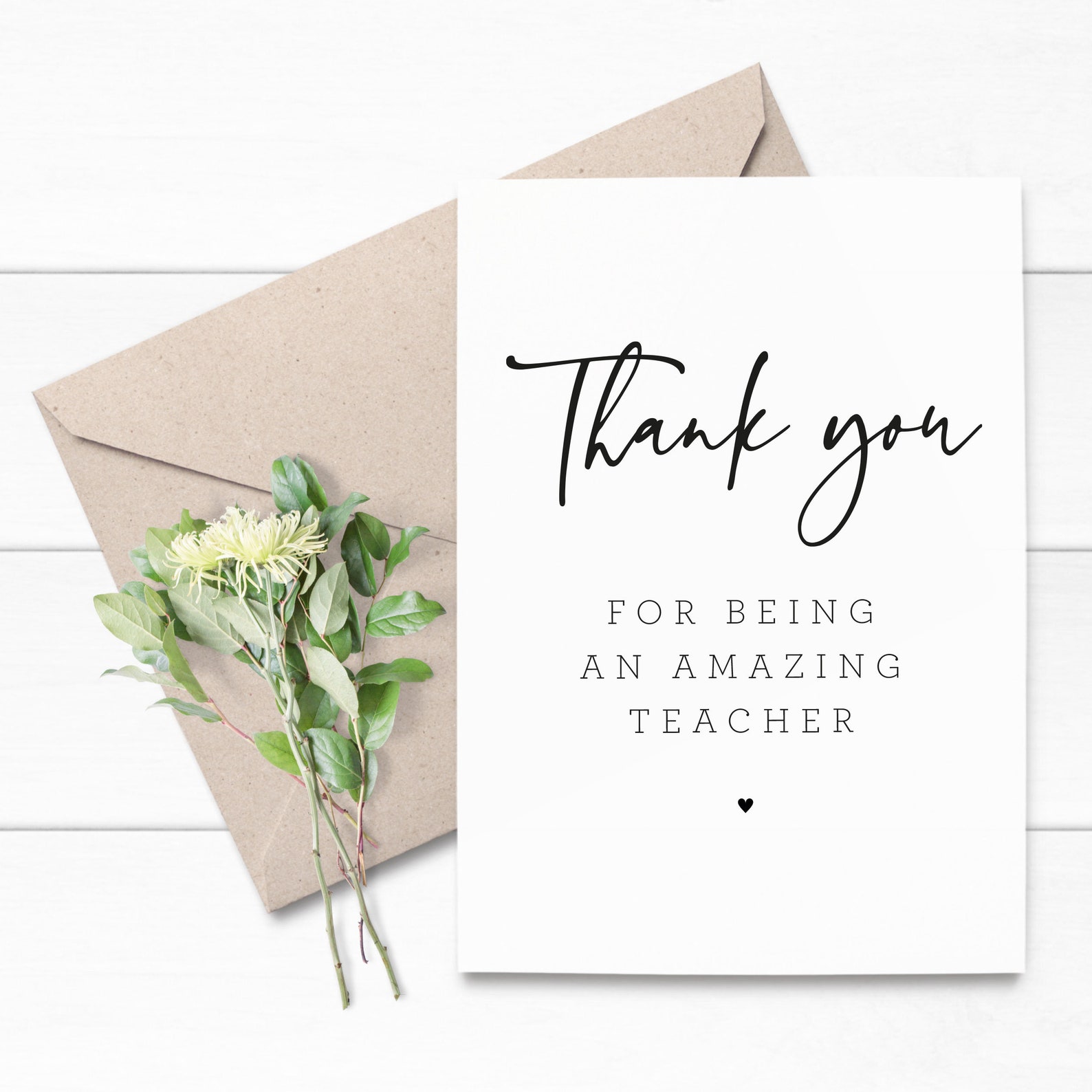Thank you for being an amazing Teacher A5 Greeting Card with Etsy