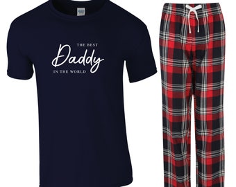 The Best Daddy in the world Tartan Adult Unisex Pyjamas Fathers Day Gift, New Dad Gift, Dad Birthday Gift Dad Pyjamas, Dad Christmas Gift