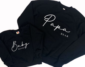 Papa Bear and Baby Bear Sweatshirt Fathers Day Gift Daughter, New Dad Gift, Dad Birthday Gift,Dad and Child Sweatshirts,Dad and Toddler Gift