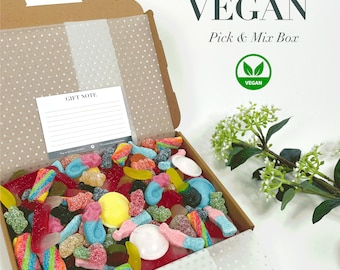 Vegan Letterbox PICK & MIX 1000g, Sweet Gift Box, Birthday Sweet Gift Box, Vegan Pick and Mix Letterbox, Birthday Gift, Thank you Gift