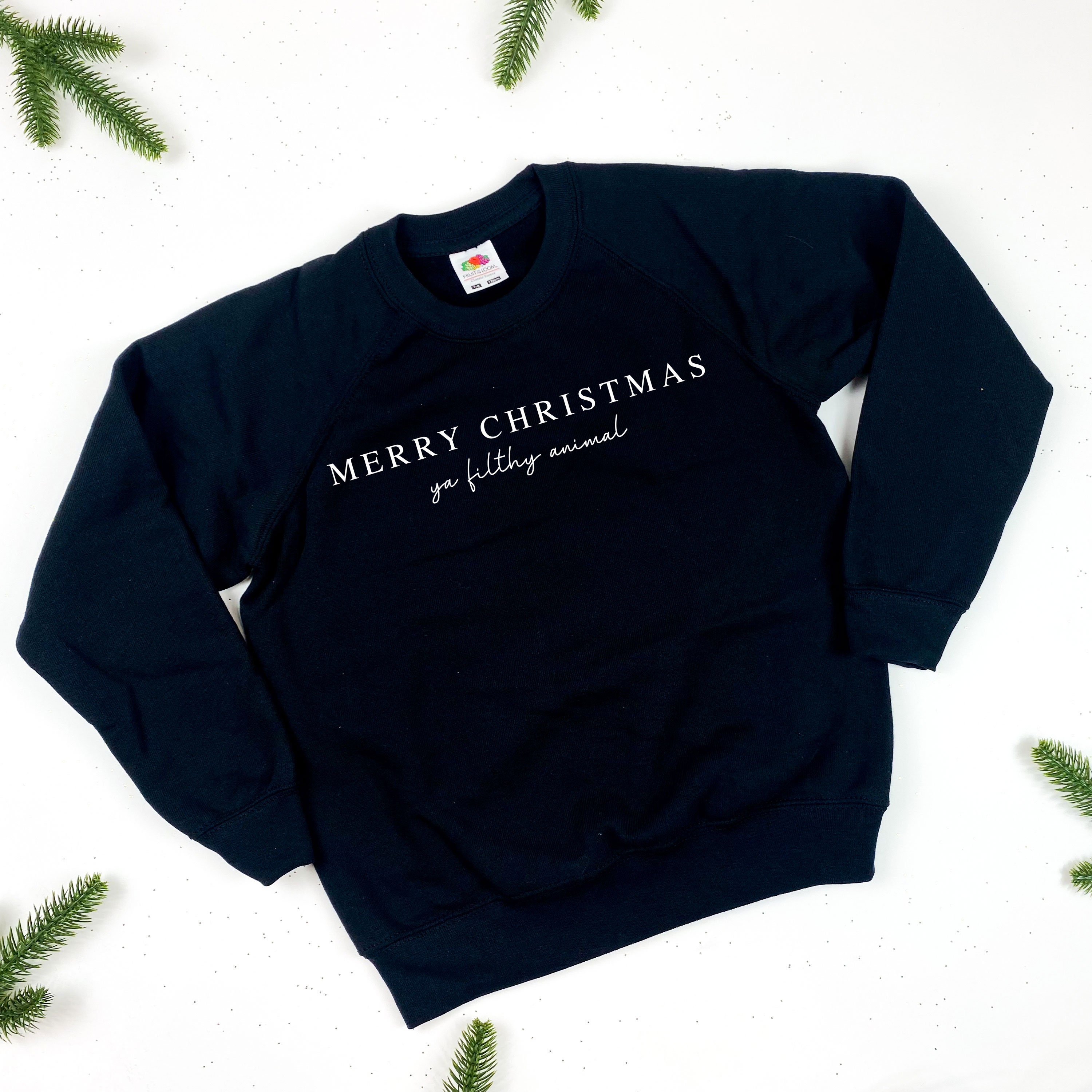 ADULTS UNISEX Merry Christmas ya Filthy Animal Sweatshirt, Christmas Jumper,  Merry Christmas, Festive Jumper, Christmas Sweatshirt Slogan