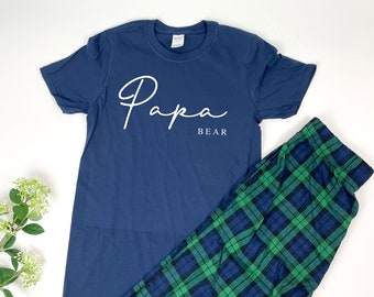 Papa Bear Pyjamas Fathers Day Gift, New Dad Gift, Dad Birthday Gift, Dad Pyjamas, Dad Gift, Dad Christmas Gift, Daddy to be, Tartan Pjs