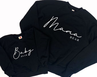 Mama Bear and Baby Bear Sweatshirt Mothers Day Gift, New Mum Gift, Mum Birthday Gift, Mum and Child Sweatshirts, Mum and Toddler Gift