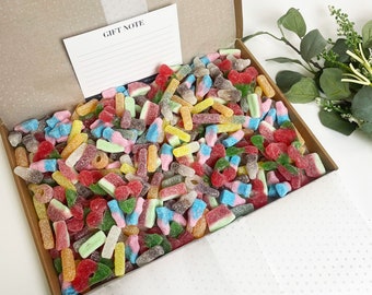 Fizzy MIX Letterbox Pick & Mix 1000g, Sweet Gift Box, Birthday Thank you Sweet Gift, Pick and Mix Letterbox, Fathers Day Gift, Birthday Gift