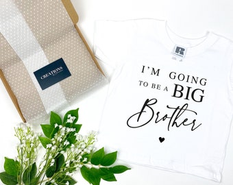 I'm going to be a BIG Brother Bedruckt Weiß, Schwarz, Navy, T-Shirt, Big Brother Reveal Ankündigung, Big Brother to be T-shirt, New Sibling