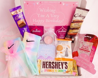 Personalised Birthday Letterbox Gift | Rainbow Tie Dye NIKE Socks | Birthday Box | Birthday In A Box Gift Set | Friend Birthday Present