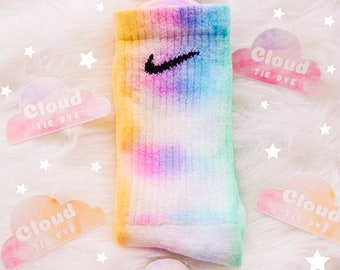 Tie Dye Nike Socken PASTEL REGENBOGEN - Gelb, Rosa, Flieder, Blau, Grün - Maßanfertigung