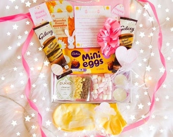 EASTER Letterbox Gift |  Self-Care Package | Gifts For Her | Easter Spa Hug In A Box | Easter Chocolate Gift Box | Pamper Spa Box