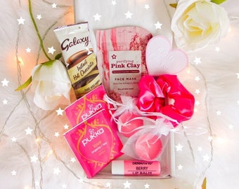 Mini Self Care Letterbox Gift | Birthday Gifts For Her | Pink Luxury Relaxation Spa Pamper Box | Pick Me Up Gift | Pink Pamper Hamper Box