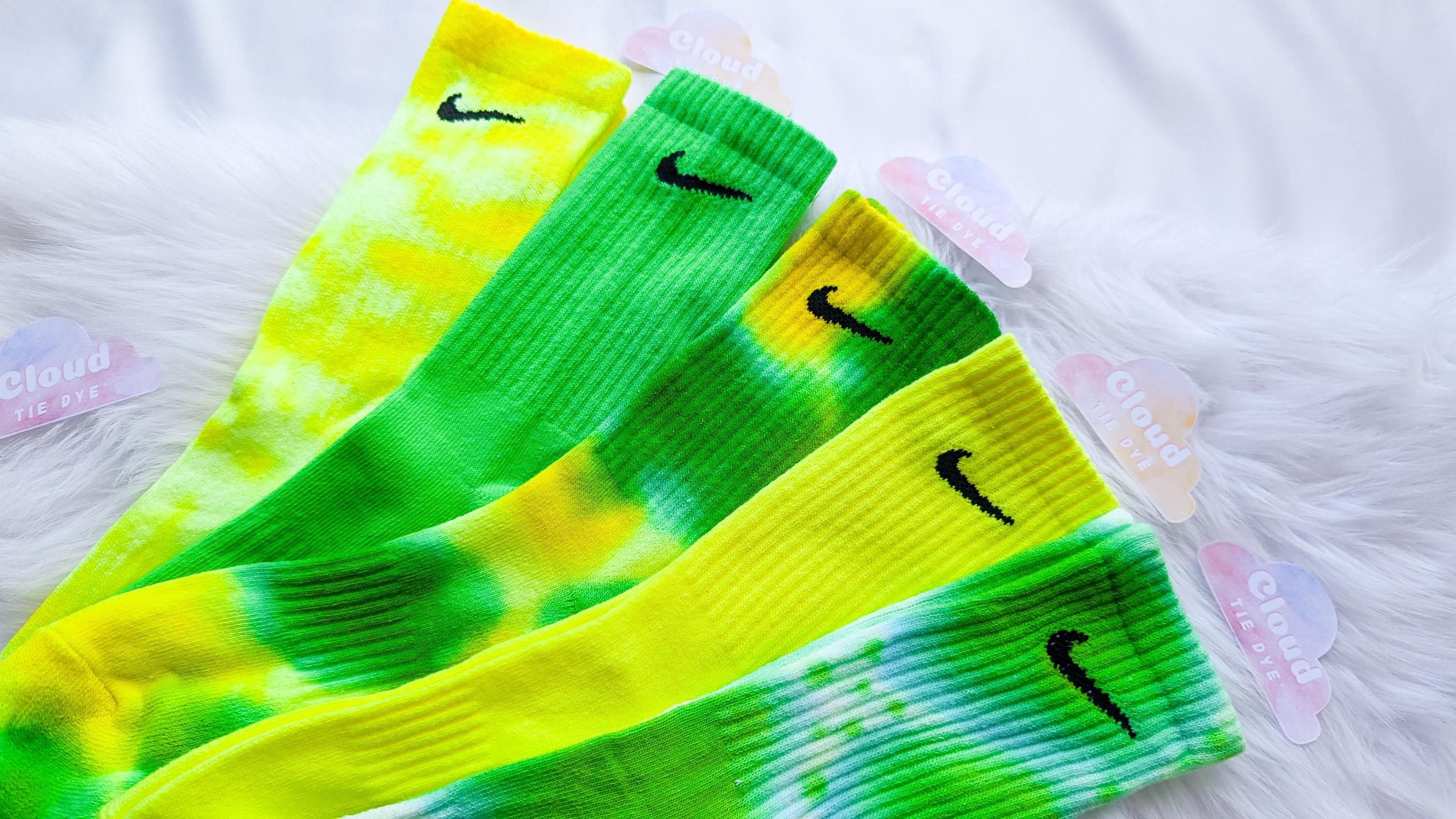 green and orange nike socks