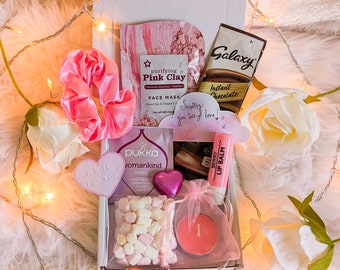 Self Care Letterbox Gift | Birthday Gift Box For Her | Pink Luxury Relaxation Spa Pamper Box | Pick Me Up Gift Box | Pink Pamper Hamper Set