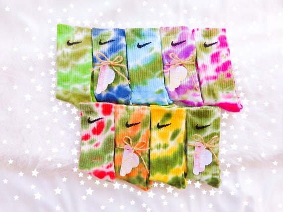Tie Dye NIKE Socks 'marble Splash Collection' Pink, Orange, Blue, Green,  Purple, Yellow Custom Made 