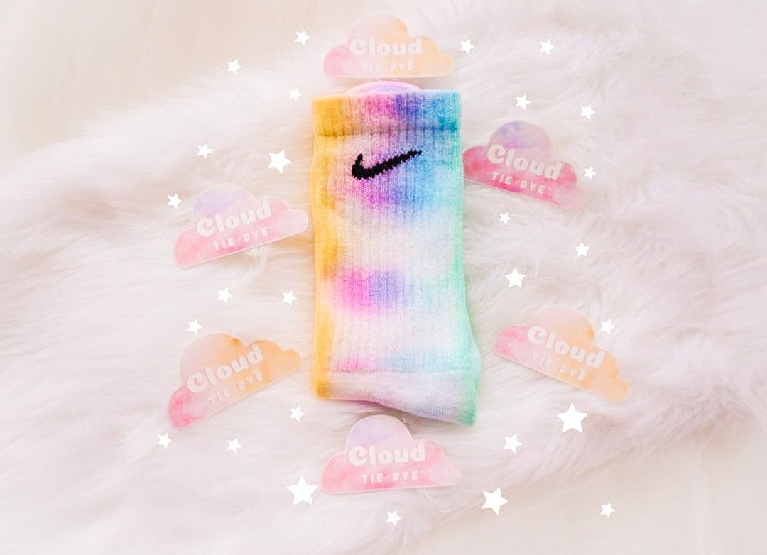 Tie Dye Nike Socks PASTEL RAINBOW Yellow, Pink, Lilac, Blue, Green Custom  Made -  New Zealand