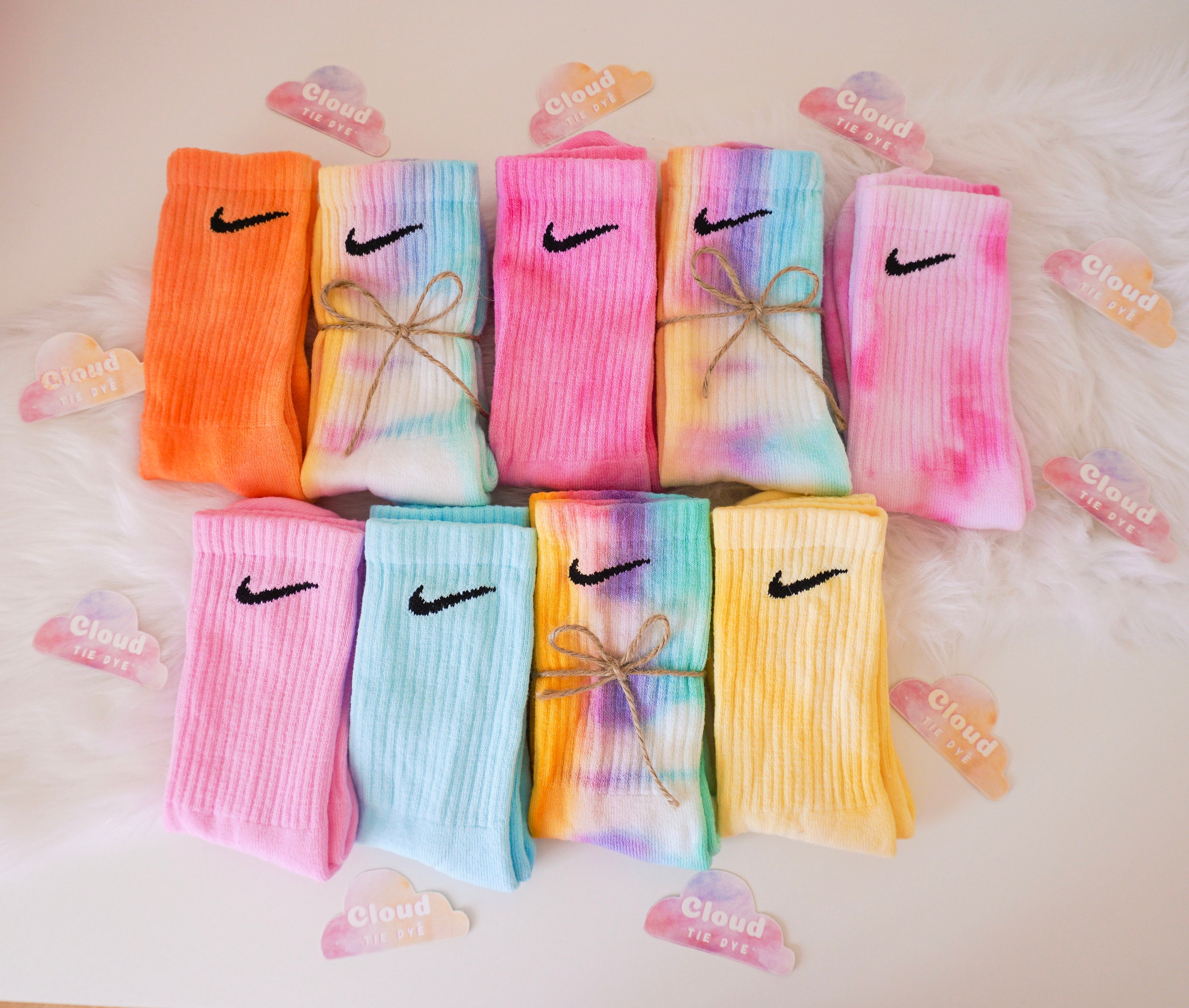 Tie Dye NIKE Socks 'marble Splash Collection' Pink, Orange, Blue, Green,  Purple, Yellow Custom Made 